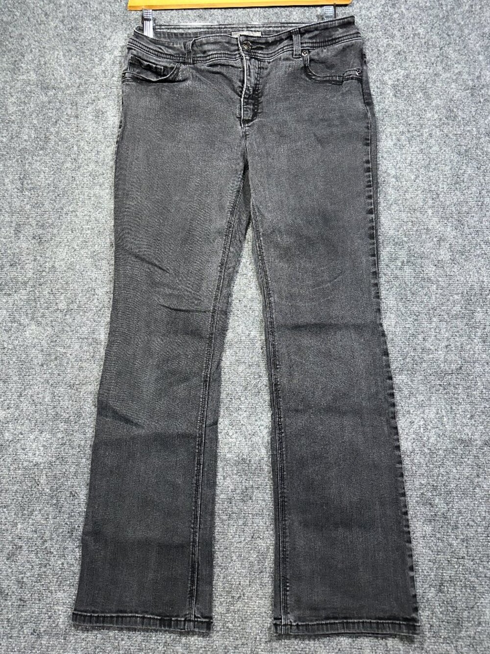 Chicos Jeans Womens 8 So Slimming Black Cotton Stretch Straight Leg Pockets